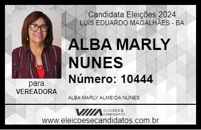 Candidato ALBA MARLY NUNES 2024 - LUÍS EDUARDO MAGALHÃES - Eleições