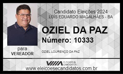 Candidato OZIEL DA PAZ 2024 - LUÍS EDUARDO MAGALHÃES - Eleições