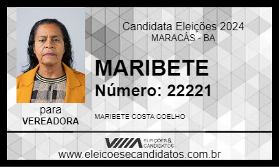 Candidato MARIBETE 2024 - MARACÁS - Eleições