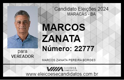 Candidato MARCOS ZANATA 2024 - MARACÁS - Eleições