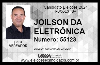 Candidato JOILSON DA ELETRÔNICA 2024 - POÇÕES - Eleições