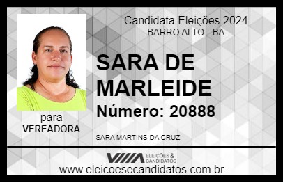 Candidato SARA DE MARLEIDE 2024 - BARRO ALTO - Eleições