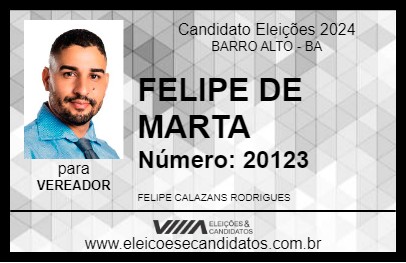 Candidato FELIPE DE MARTA 2024 - BARRO ALTO - Eleições