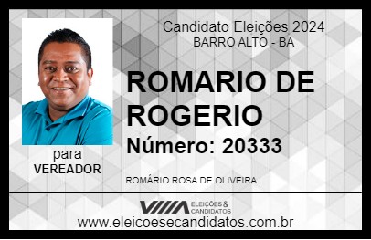 Candidato ROMARIO DE ROGERIO 2024 - BARRO ALTO - Eleições