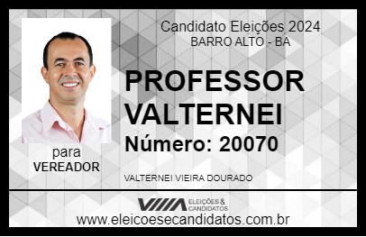 Candidato PROFESSOR VALTERNEI 2024 - BARRO ALTO - Eleições