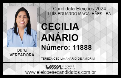 Candidato CECILIA ANÁRIO 2024 - LUÍS EDUARDO MAGALHÃES - Eleições