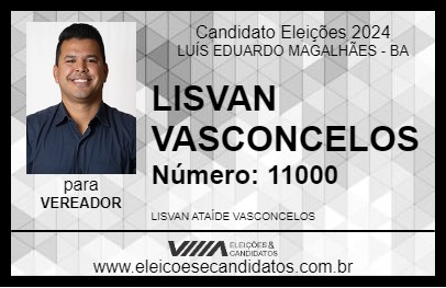 Candidato LISVAN VASCONCELOS 2024 - LUÍS EDUARDO MAGALHÃES - Eleições