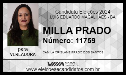 Candidato MILLA PRADO 2024 - LUÍS EDUARDO MAGALHÃES - Eleições