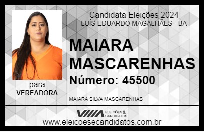 Candidato MAIARA MASCARENHAS 2024 - LUÍS EDUARDO MAGALHÃES - Eleições