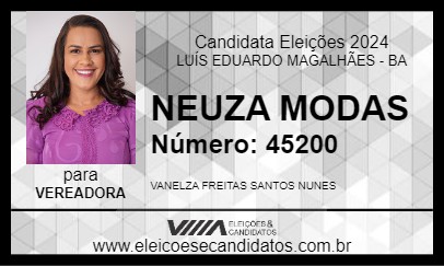 Candidato NEUZA MODAS 2024 - LUÍS EDUARDO MAGALHÃES - Eleições