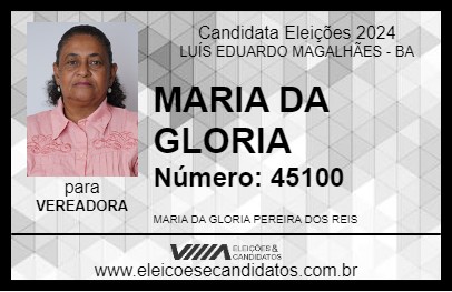 Candidato MARIA DA GLORIA 2024 - LUÍS EDUARDO MAGALHÃES - Eleições