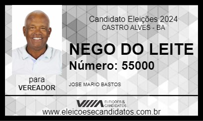 Candidato NEGO DO LEITE 2024 - CASTRO ALVES - Eleições