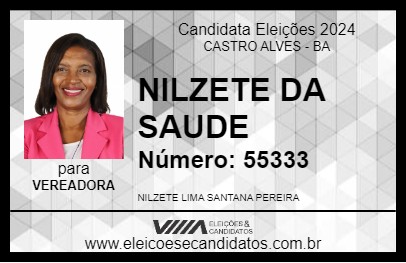 Candidato NILZETE DA SAUDE 2024 - CASTRO ALVES - Eleições