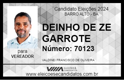 Candidato DEINHO DE ZE GARROTE 2024 - BARRO ALTO - Eleições