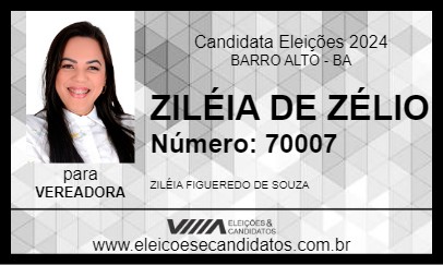 Candidato ZILÉIA DE ZÉLIO 2024 - BARRO ALTO - Eleições