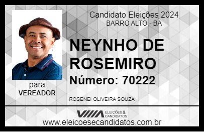 Candidato NEYNHO DE ROSEMIRO 2024 - BARRO ALTO - Eleições