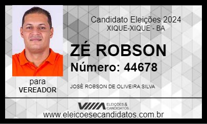 Candidato ZÉ ROBSON 2024 - XIQUE-XIQUE - Eleições