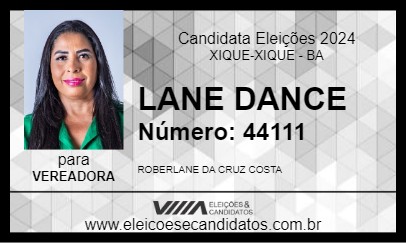 Candidato LANE DANCE 2024 - XIQUE-XIQUE - Eleições