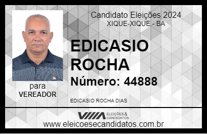 Candidato EDICASIO ROCHA 2024 - XIQUE-XIQUE - Eleições