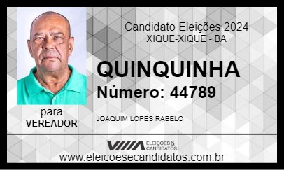 Candidato QUINQUINHA 2024 - XIQUE-XIQUE - Eleições