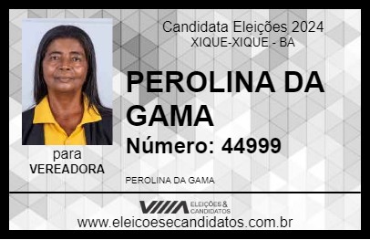 Candidato PEROLINA DA GAMA 2024 - XIQUE-XIQUE - Eleições