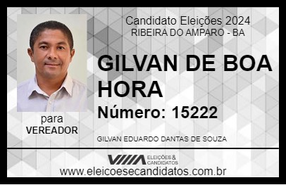 Candidato GILVAN DE BOA HORA 2024 - RIBEIRA DO AMPARO - Eleições