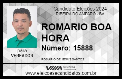 Candidato ROMARIO BOA HORA 2024 - RIBEIRA DO AMPARO - Eleições