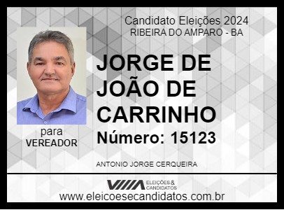 Candidato JORGE DE JOÃO DE CARRINHO 2024 - RIBEIRA DO AMPARO - Eleições