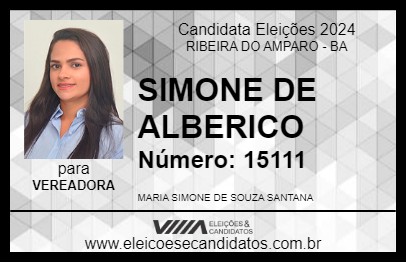 Candidato SIMONE DE ALBERICO 2024 - RIBEIRA DO AMPARO - Eleições