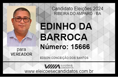 Candidato EDINHO DA BARROCA 2024 - RIBEIRA DO AMPARO - Eleições