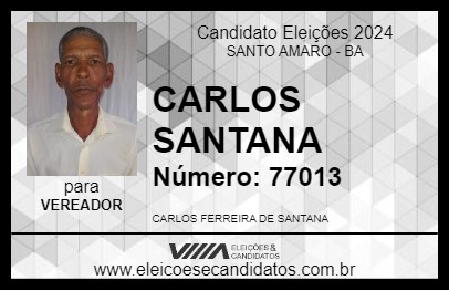 Candidato CARLOS SANTANA 2024 - SANTO AMARO - Eleições