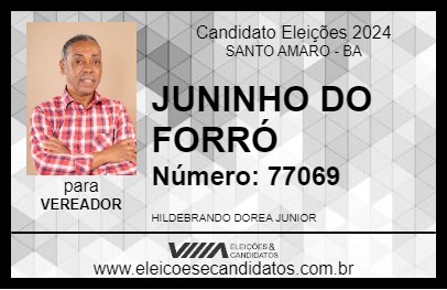 Candidato JUNINHO DO FORRÓ 2024 - SANTO AMARO - Eleições