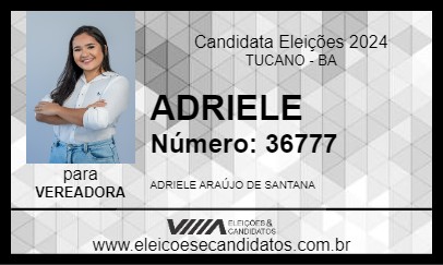 Candidato ADRIELE 2024 - TUCANO - Eleições