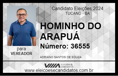 Candidato HOMINHO DO ARAPUÁ 2024 - TUCANO - Eleições