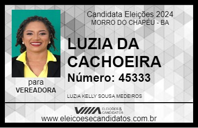 Candidato LUZIA DA CACHOEIRA 2024 - MORRO DO CHAPÉU - Eleições