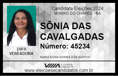 Candidato SÕNIA DAS CAVALGADAS 2024 - MORRO DO CHAPÉU - Eleições