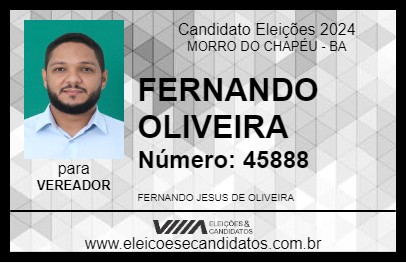 Candidato FERNANDO OLIVEIRA 2024 - MORRO DO CHAPÉU - Eleições