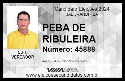 Candidato PEBA DE RIBULEIRA 2024 - JABORANDI - Eleições