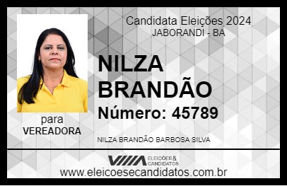 Candidato NILZA BRANDÃO 2024 - JABORANDI - Eleições