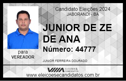 Candidato JUNIOR DE ZE DE ANA 2024 - JABORANDI - Eleições