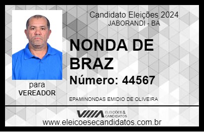 Candidato NONDA DE BRAZ 2024 - JABORANDI - Eleições