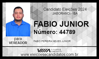 Candidato FABIO JUNIOR 2024 - JABORANDI - Eleições