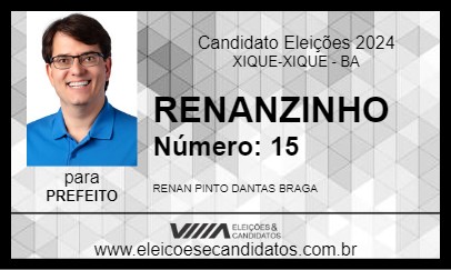 Candidato RENANZINHO 2024 - XIQUE-XIQUE - Eleições