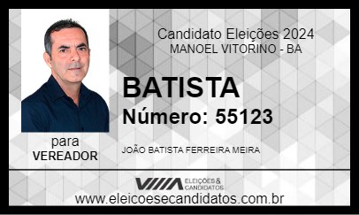 Candidato BATISTA 2024 - MANOEL VITORINO - Eleições