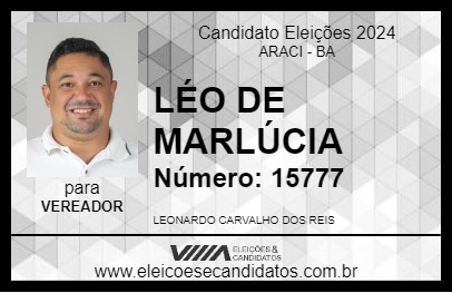 Candidato LÉO DE MARLÚCIA 2024 - ARACI - Eleições