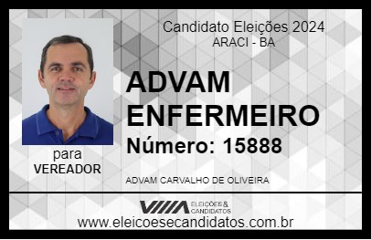 Candidato ADVAM ENFERMEIRO 2024 - ARACI - Eleições