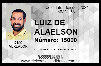 Candidato LUIZ DE ALAELSON 2024 - ARACI - Eleições