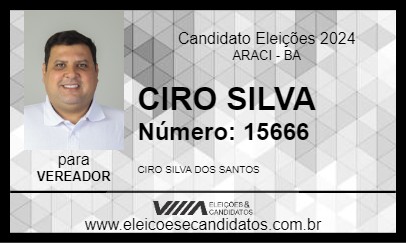 Candidato CIRO SILVA 2024 - ARACI - Eleições