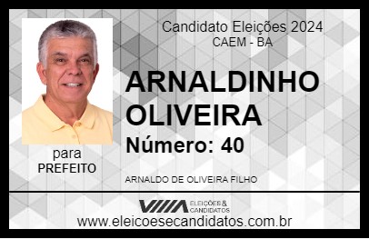 Candidato ARNALDINHO OLIVEIRA 2024 - CAEM - Eleições