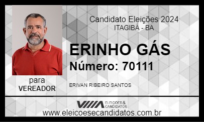 Candidato ERINHO GÁS 2024 - ITAGIBÁ - Eleições